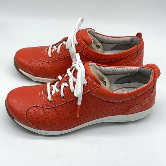 Dansko Sneakers Napa Leather Lace Up Hillary Orange Perfing  EU 39 US 9 - 9.5 - Picture 3 of 10